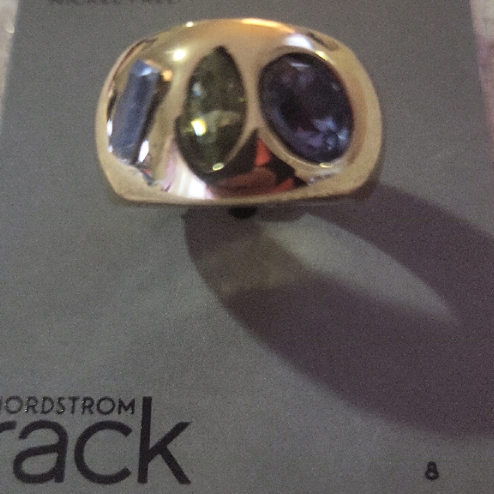 Nordstrom Gold Ring with Multicolored Stones - Picture 3 of 6
